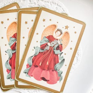 4 cartas de baralho de anjo vintage - Game Ephemera - papel vintage - Junk Journal Supply - cartas de baralho vintage