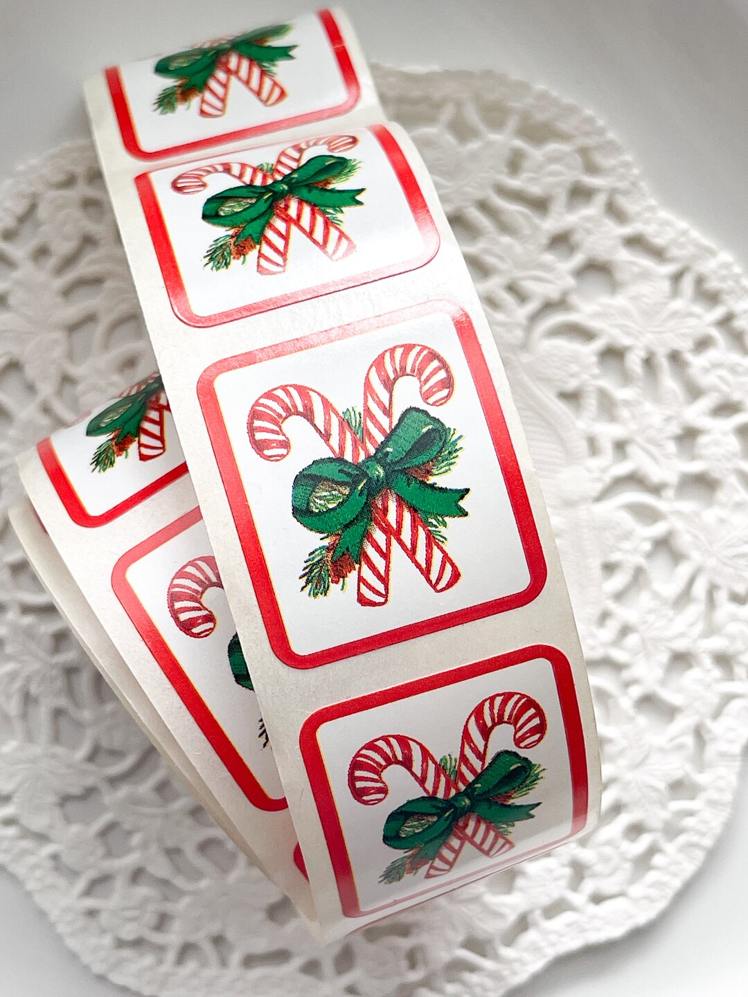 6 Vintage Candy Cane Holiday Stickers - Vintage Christmas - Vintage ...