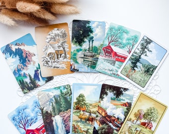 Let's Go! Vintage Playing Card Fun Pack - Ephemera - Junk Journal Supply - Vintage Playing Cards - Flower - Paper Crafts - Vintage