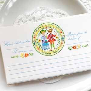 8 cartões de receitas vintage dobrados atuais - Ephemera - Diário de sucata - Scrapbooking - Cartões de culinária - Suprimentos para diário de sucata - Cartões de receitas vintage