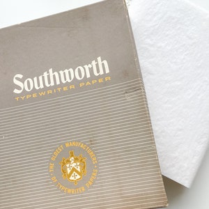 10 Sheets - Vintage Southworth Racerase Onion Skin Typewriter Paper - 16LB. 25% Cotton Fiber - Medium Weight Typing Paper - Journaling