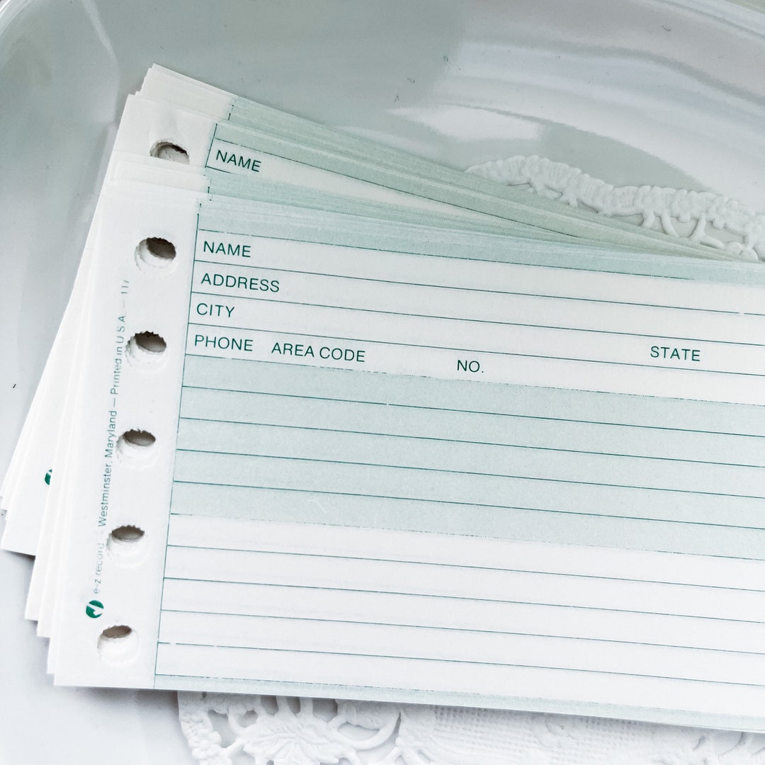 Vintage EZ Record Name and Address Slips Vintage Paper Paper Ephemera