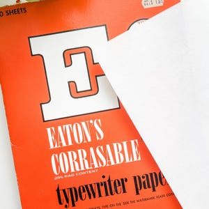 10 Sheets - Vintage Eaton&#39;s Corrasable Typewriter Paper - Heavy Weight - 20 LB - 25% Rag Content - Typing Paper - Journaling