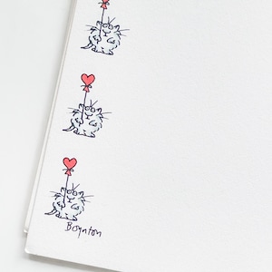 12 fogli di carta da lettere vintage con gatti di Sandra Boynton - Carta vintage - Cancelleria vintage - Forniture per diari - Happy Mail