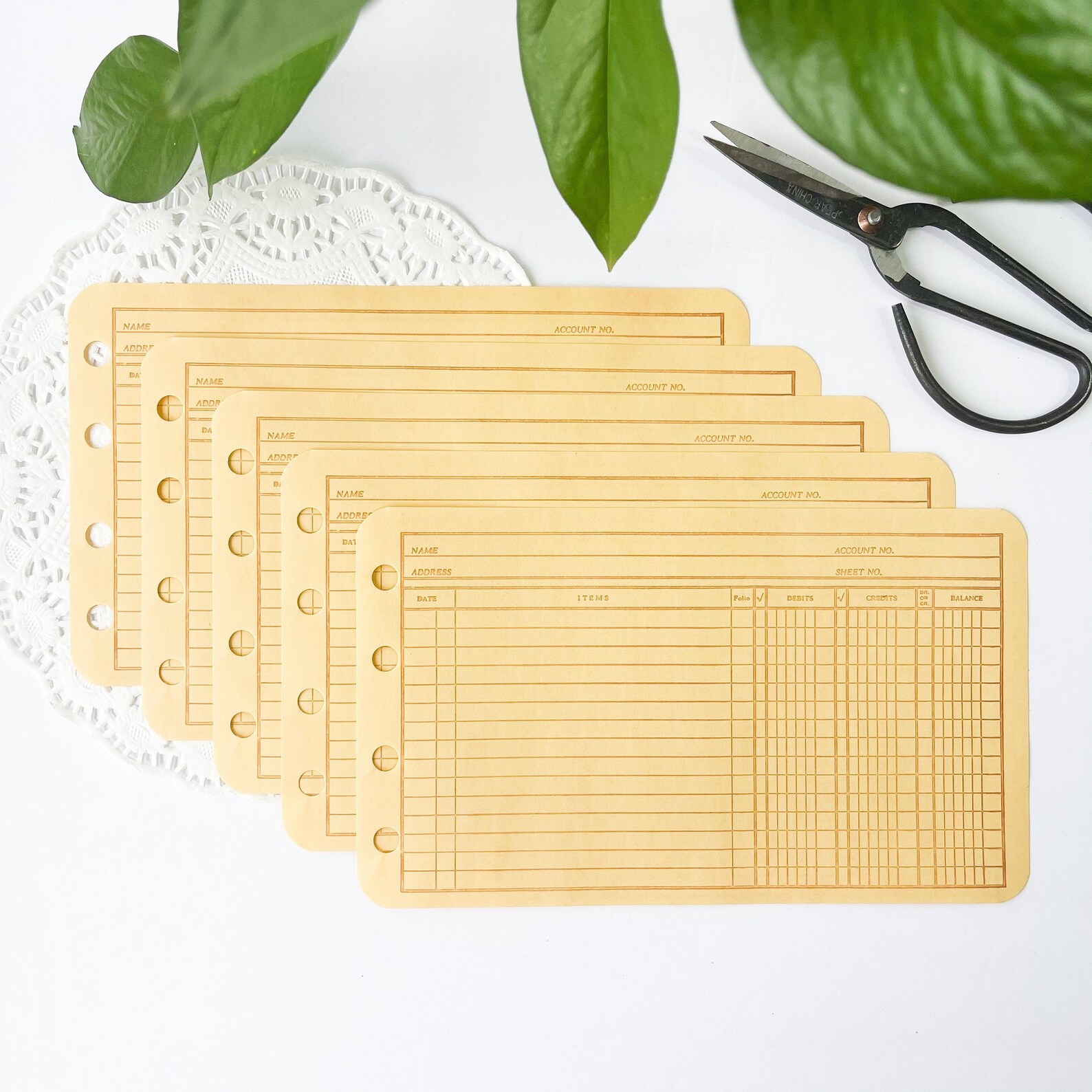 Vintage Yellow Ledger Paper Vintage Journal Paper Junk Etsy