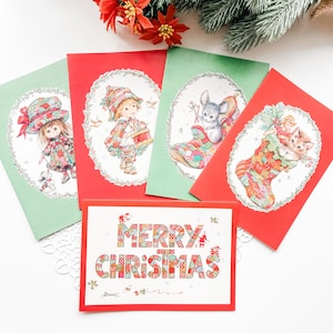 5 Unused Vintage Christmas Cards - Christmas Greeting Cards - Vintage Cards - Vintage Christmas Cards - A Sunshine Card