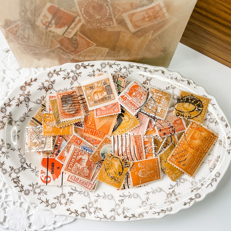 50 Vintage Used Stamps Stamps From Around the World Etsy