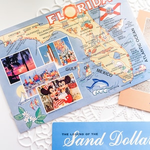 3 cartes postales vintage de Floride/plage - papier vintage - papiers éphémères - accessoires pour carnets de voyage - enveloppes vintage - accessoires pour journaux indésirables - plage
