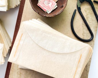 10 Vintage Glassine Envelopes - Paper Ephemera - Journal Supplies - Junk Journal Supply - Vintage Paper Supply