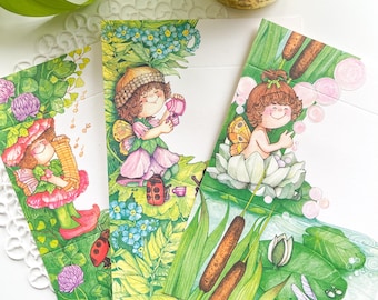 3 - Vintage Current "My Happy Hellos" Just-A-Note Postalettes - Vintage Paper - Vintage Stationery - Junk Journal Supply - Folding Card