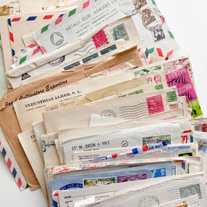 5 Vintage Gebrauchte Umschläge - Vintage Umschläge - Vintage Journal Versorgung - Junk Journaling - Collage - Papierhandwerk - Alte Umschläge