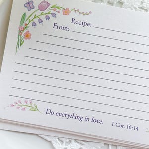 8 cartes de recettes « Fleurs et papillons » vintage - Code 22591-9 - expressions de la foi - scrapbooking - cartes de cuisine - Junk Journal