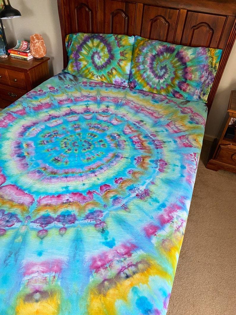 Tie Dye Bedding Tie Dye Sheets Boho Bedding Hippie Sheets Etsy