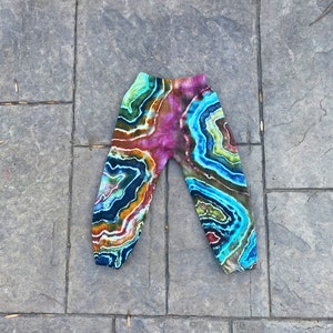 Tie Dye Baby Pants | Toddler Harem Tie Dye Pants | Hippy Kid clothes | Hand Dyed Tie Dye Kid Clothes