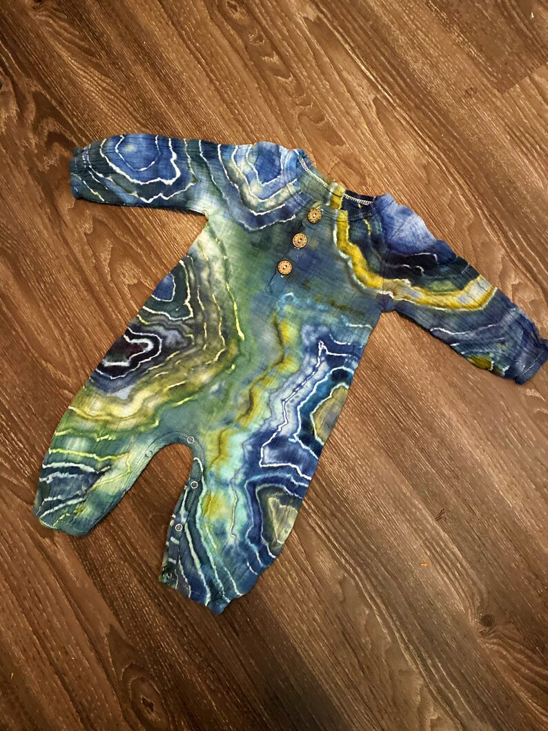 Tie Dye Baby Romper Hand Dyed Tie Dye Hippie Baby Clothing Tie Dye Baby Clothes Boho Baby Clothes
