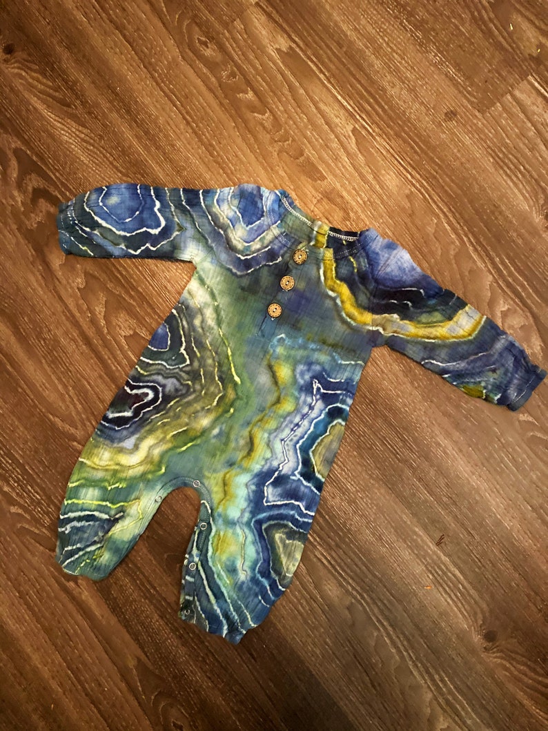 Tie Dye Baby Romper Hand Dyed Tie Dye Hippie Baby Clothing Tie Dye Baby Clothes Boho Baby Clothes