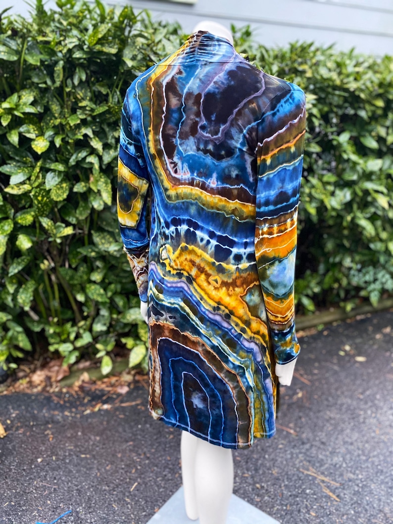 Tie Dye Womens Top Tie Dye Long Sleeve Cardigan Hand Dyed Tie Dye Clothing Boho Clothing Tie Dye Loungewear Hippie Clothes