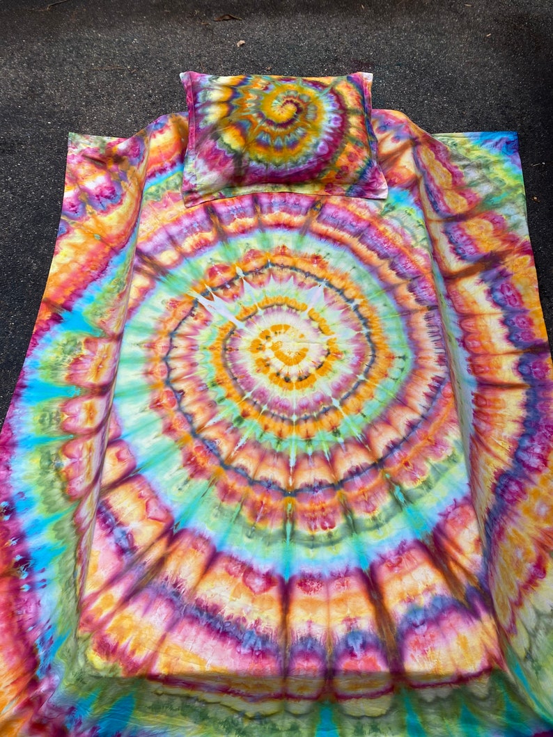 Tie Dye Bedding Tie Dye Sheets Boho Bedding Hippie Sheets Etsy