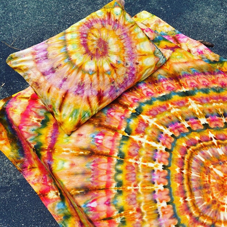 Tie Dye Bedding Tie Dye Sheets Boho Bedding Hippie Sheets Etsy