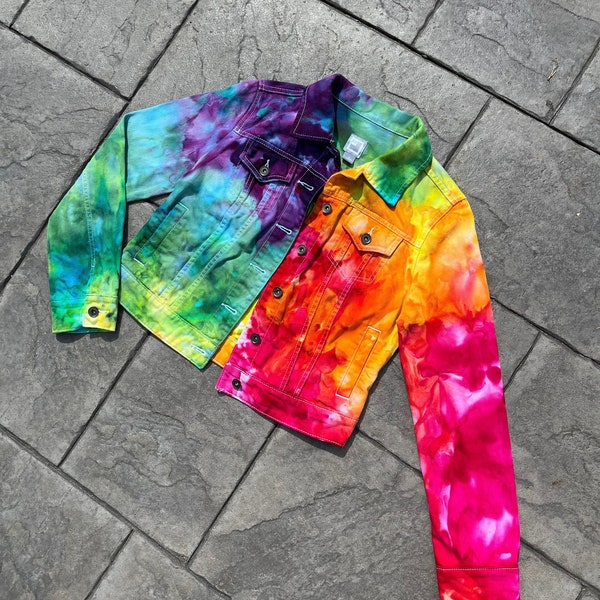 Tie Dye Denim Jacket Etsy