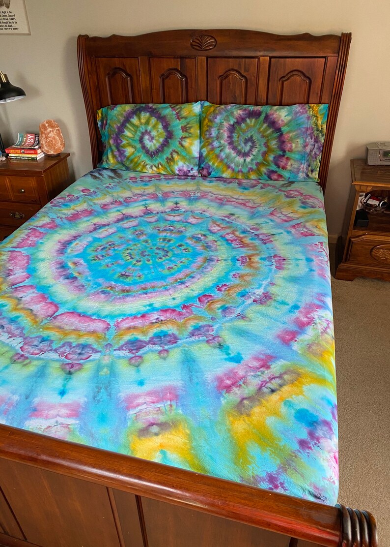 Tie Dye Bedding Tie Dye Sheets Boho Bedding Hippie Sheets Etsy