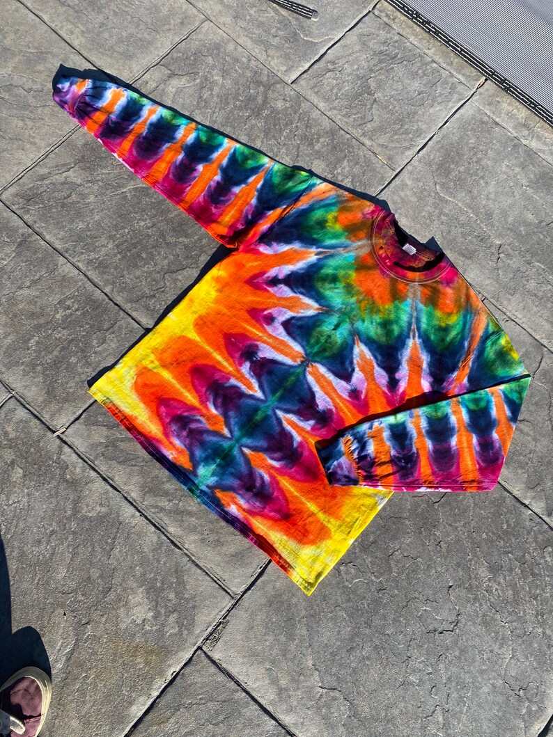 Mesh Tie-dye Long-sleeved T-shirt main image 1
