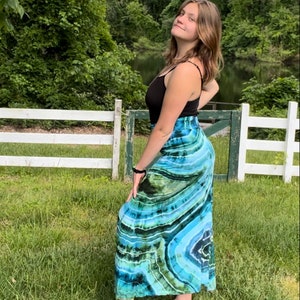 Women’s Tie Dye Maxi Skirt | Hippie Skirt | Boho Womens Clothes | Tie Dye Clothes | Hand Dyed Tie Dye | Maxi Skirt