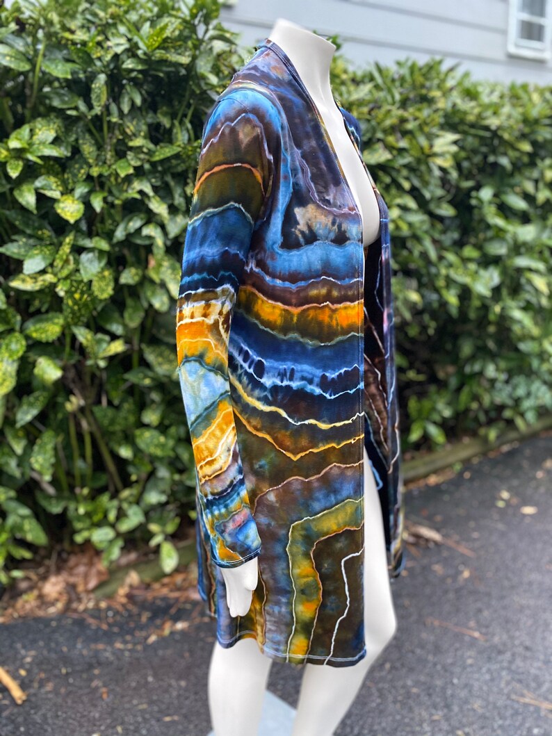 Tie Dye Womens Top Tie Dye Long Sleeve Cardigan Hand Dyed Tie Dye Clothing Boho Clothing Tie Dye Loungewear Hippie Clothes