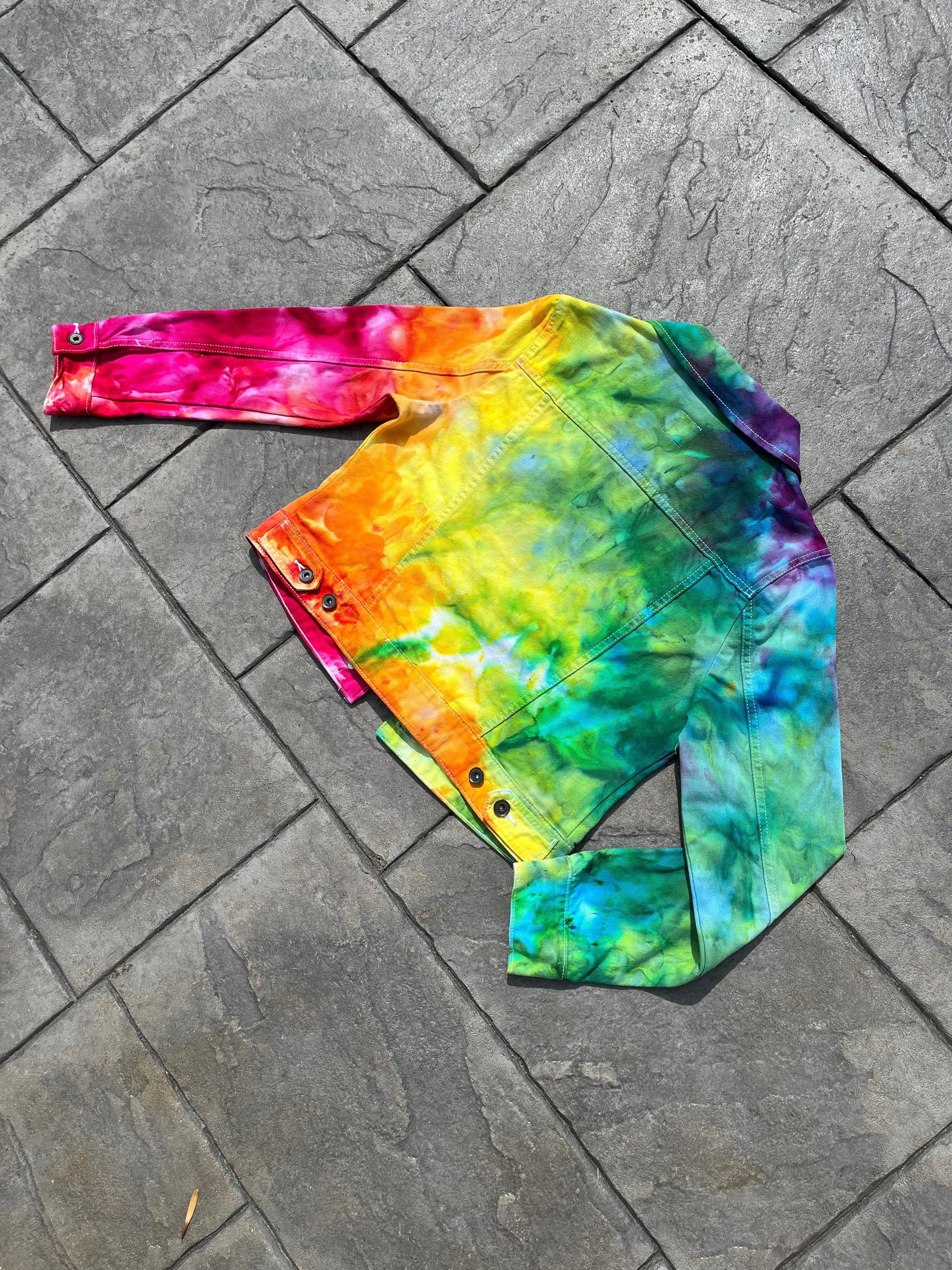 Womens Rainbow Tie Dye Jean Jacket Tie Dye Rainbow Tie Etsy