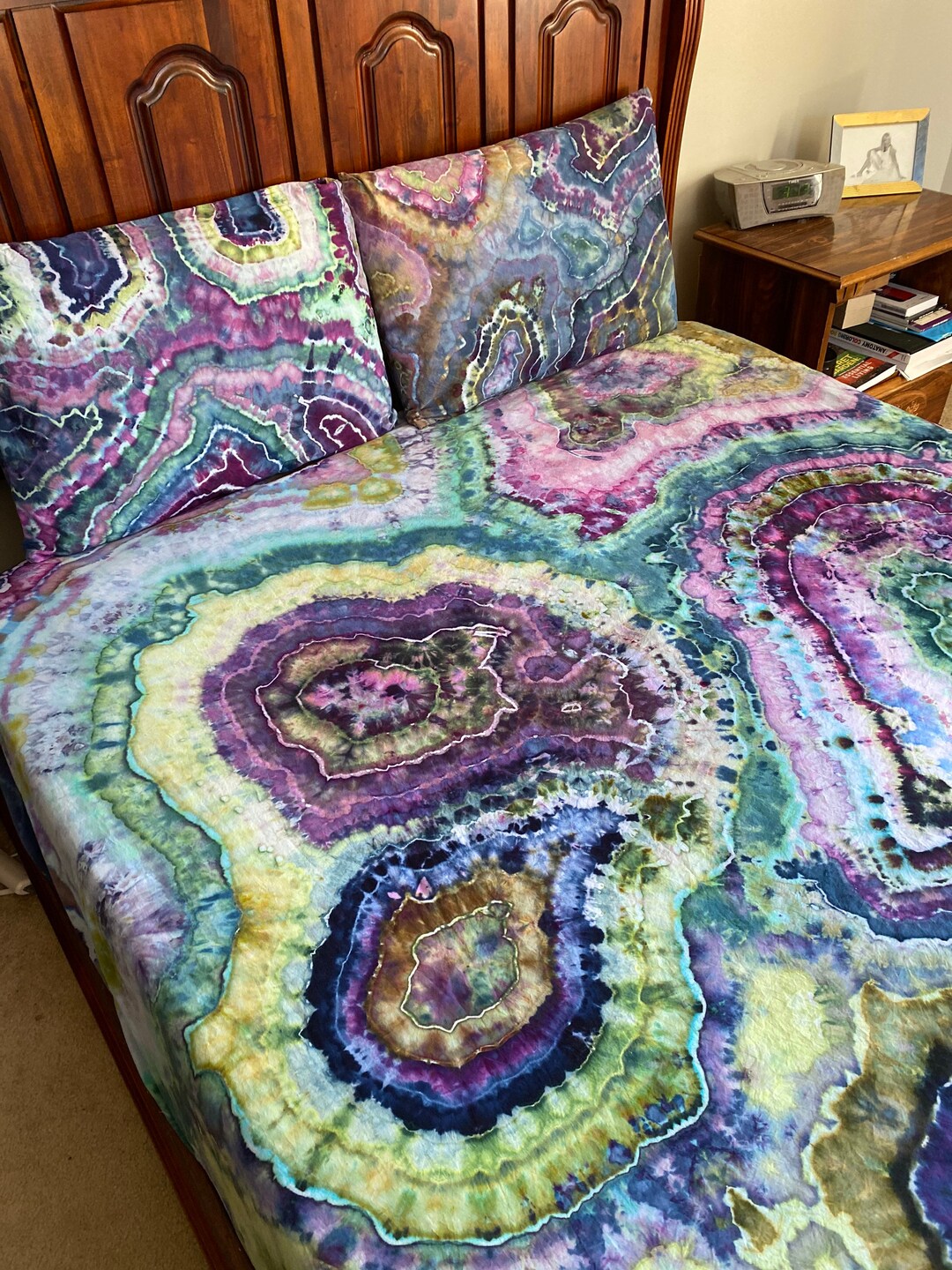 Tie Dye Bedding Geode Tie Dye Sheets Tie Dye Sheets Boho Etsy