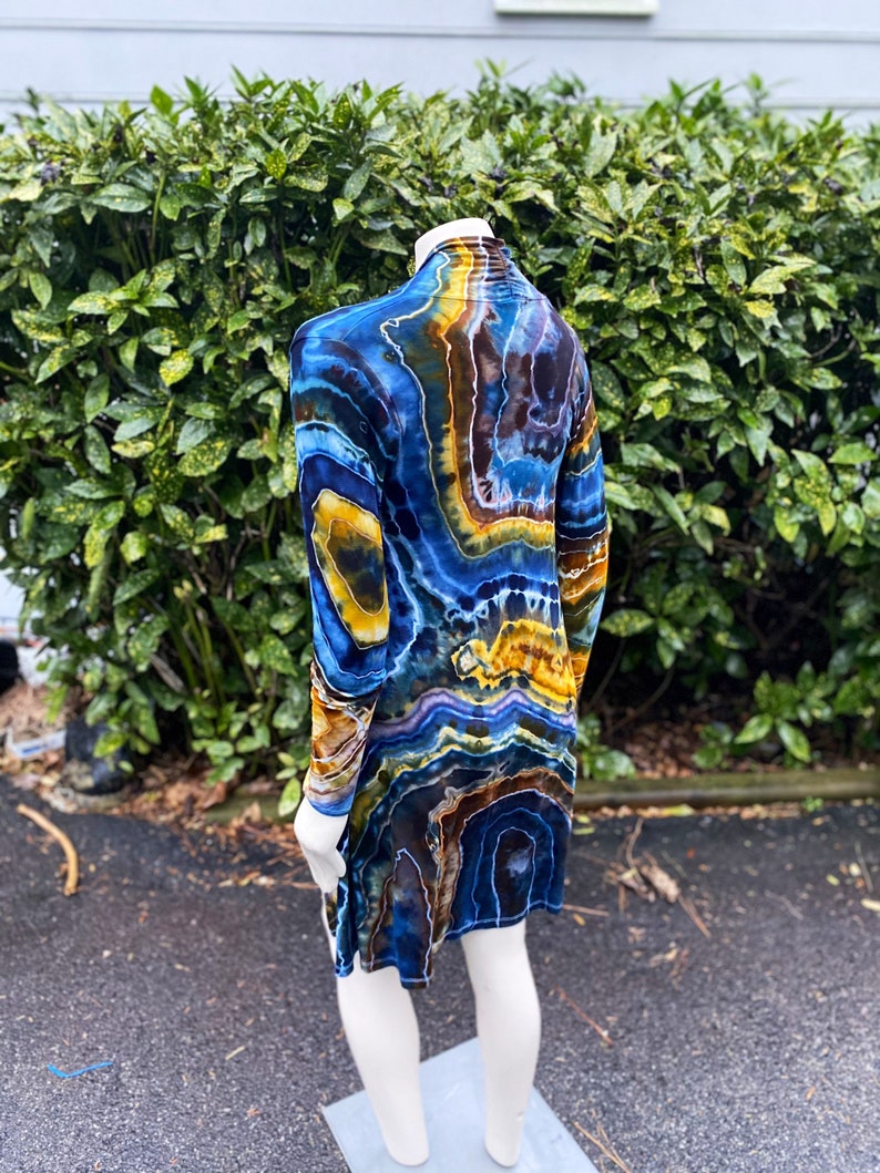 Tie Dye Womens Top Tie Dye Long Sleeve Cardigan Hand Dyed Tie Dye Clothing Boho Clothing Tie Dye Loungewear Hippie Clothes