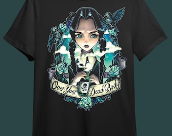 Merlina Shirt, Wednesday Addams T Shirt, The Addams Family Shirt, Wednesday Addams Christmas T-Shirt, Graphic Tee, Vintage, 90s Graphic Tee