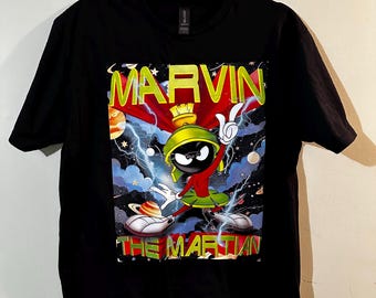 Marvin the Martian Shirt Large Vintage 90s 00s Looney Tunes