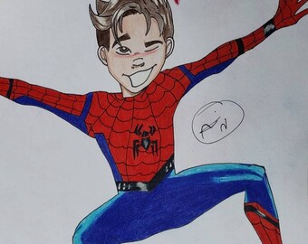 Tom Holland Drawing Etsy