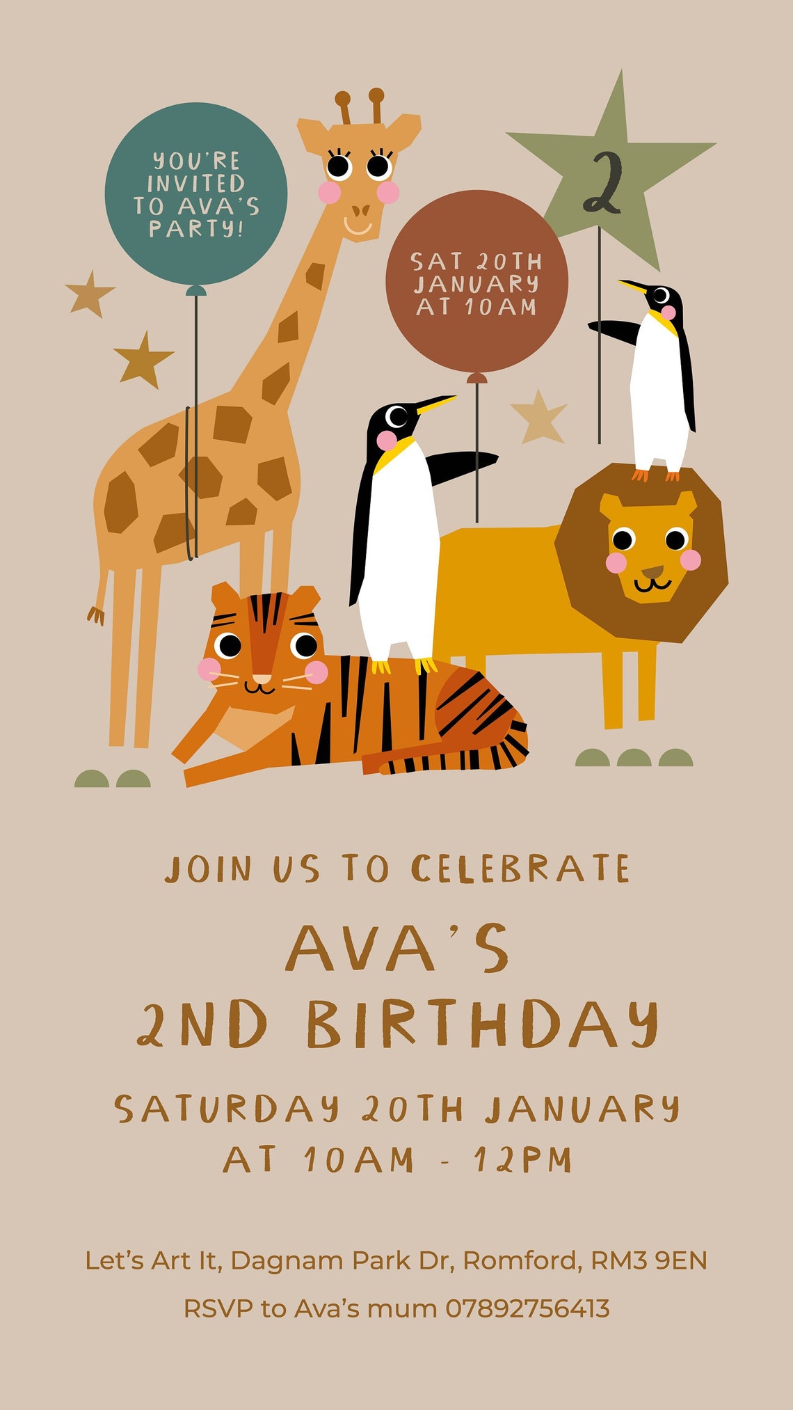 Scandi Einvite Zoo Theme, Safari Theme, DIGITAL Download Kids Party Invite, Animals ...