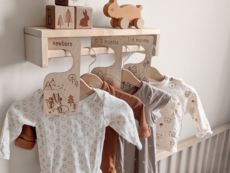 Baby clothing dividers woodland nursery wooden clothes Etsy