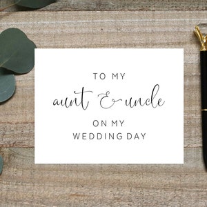 À ma tante et à mon oncle le jour de mon mariage, À ma tante et à mon oncle le jour de mon mariage, À ma tante carte, carte tante, carte de correspondance le jour du mariage pour tante