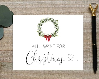 All I want for Christmas is you, as my bridesmaid, All I want is you, bridesmaid proposal card, Christmas bridesmaid card,Christmas proposal