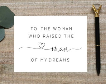 Mother-in-Law Wedding Card: To the Woman Who Raised the Man of My Dreams