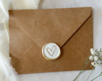 Heart wax seal, Set of wax seal stickers, DIY wedding, envelope seal, invitation seal, self adhesive seals, Mail Seal, 3D hearts