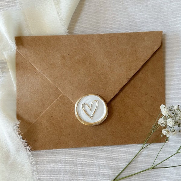 Heart wax seal, Set of wax seal stickers, DIY wedding, envelope seal, invitation seal, self adhesive seals, Mail Seal, 3D hearts