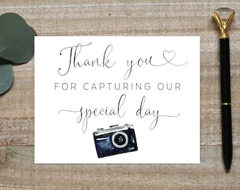 Wedding Photographer Thank You Card: Special Day Appreciation, wedding vendor