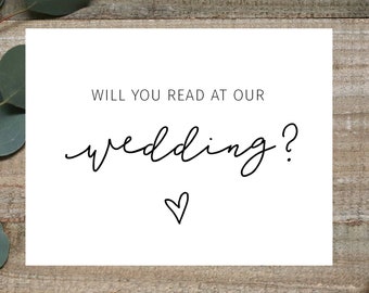 Will you read at our wedding card, Will you be our reader, Wedding reader proposal, reader wedding card, read at our wedding card, custom
