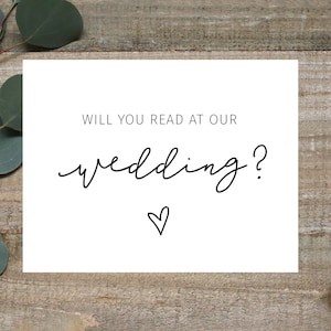 Allez-vous lire à notre carte de mariage, Serez-vous notre lecteur, Proposition de lecteur de mariage, lecteur de carte de mariage, Lire à notre carte de mariage, personnalisé