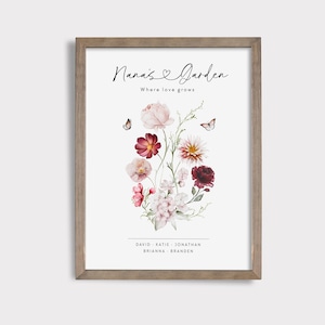 Grandma&#39;s Garden Sign, Birth flower personalized gift, Grandma Gift, Mother mom, Birth month Flowers, Gift for Grandma,2025 Mothers Day gift