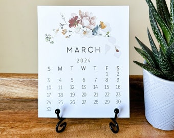2024 wildflower calendar, 2024 desk Calendar, 2024 easel desk calendar, Mini desk calendar 2024, Monthly calendar 2024, Botanical calendar