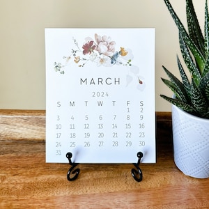 2026 wildflower calendar, mini desk Calendar, Botanical Monthly calendar 2026