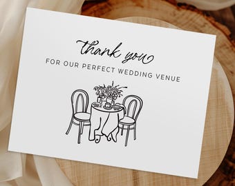 Wedding Venue Thank You Card: Elegant Bridal Party Thanks