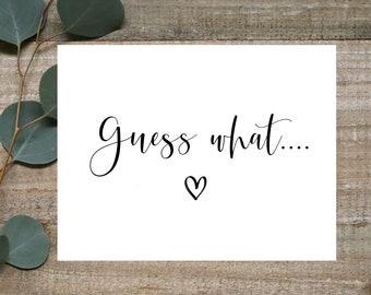 Guess what card,We are having a baby,Pregnancy announcement card, Grandparents Aunt Uncle Card,pregnancy reveal card,surprise pregnancy card