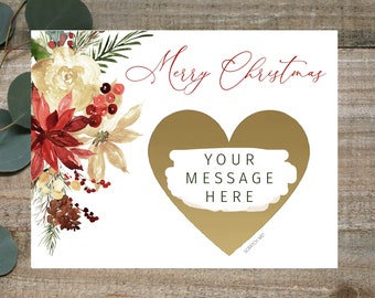 Merry Christmas Scratch Off Card, Your message here, Custom Card, Surprise Christmas Card, Personalized Card,present surprise card,Pregnancy